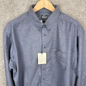 Vintage Woolrich Chambray Flannel Long Sleeve Button Shirt Men's XXL NEW‎